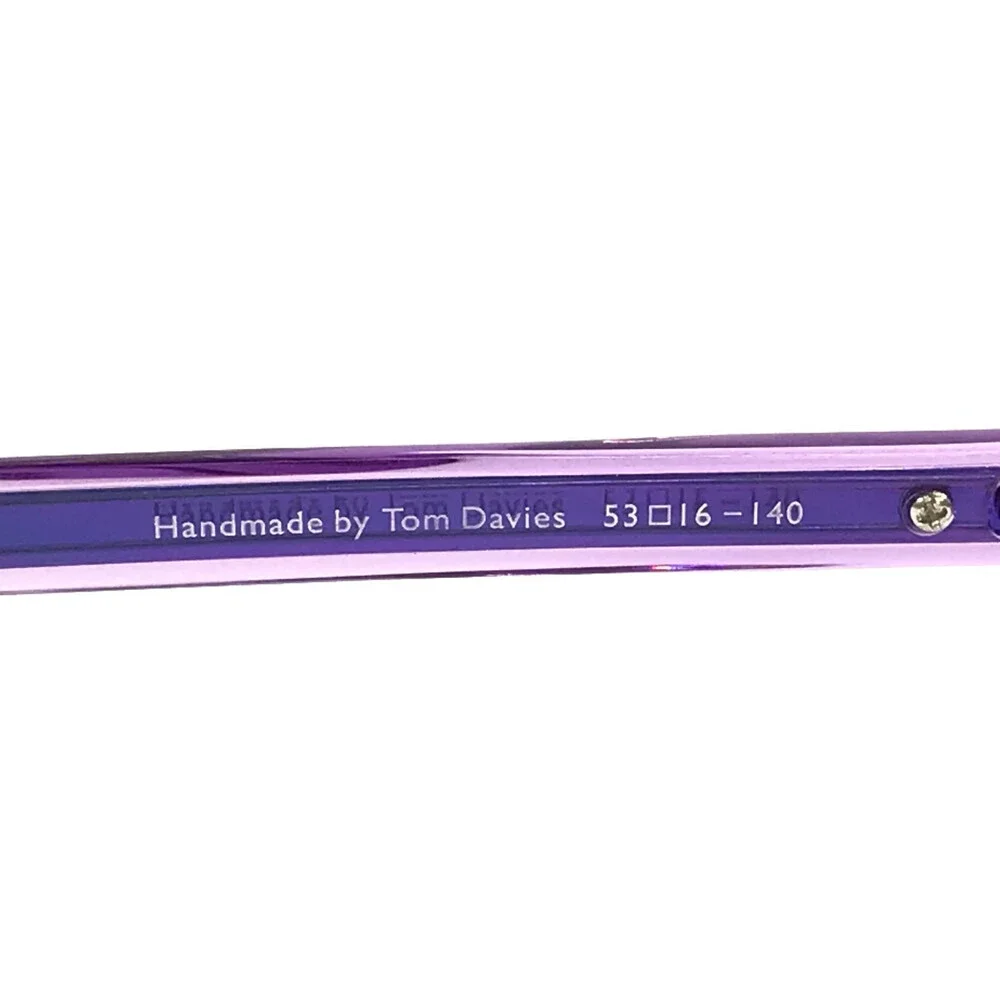 Tom Davies Eyeglasses Frames TD675 Col. 1938 Clear Purple Cat Eye 53-16-140